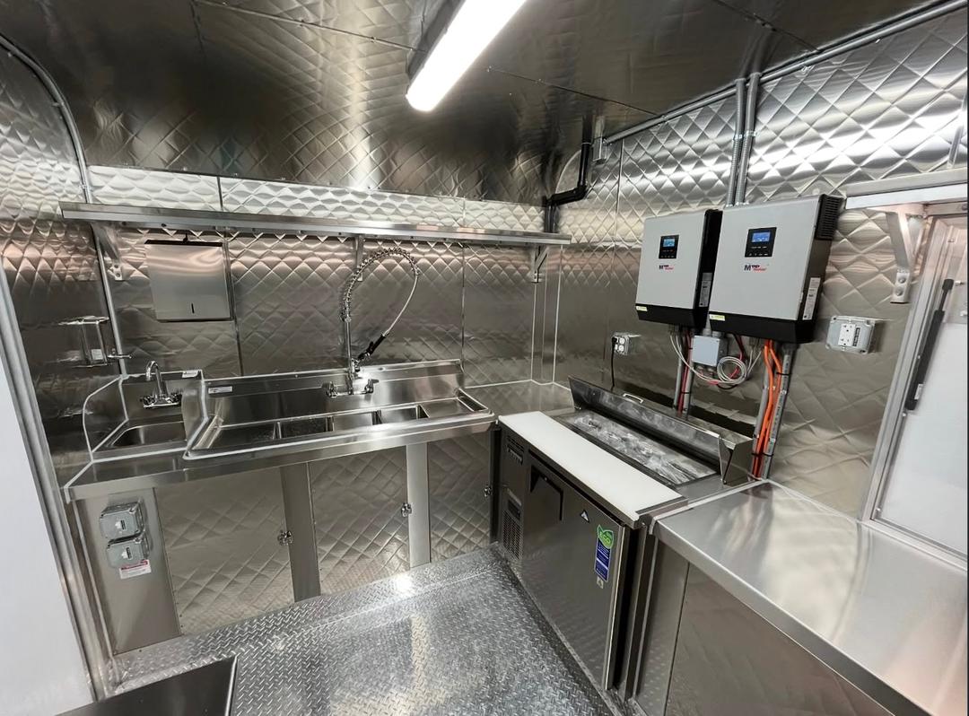 Food trailer interior - Wander Food Trailers build