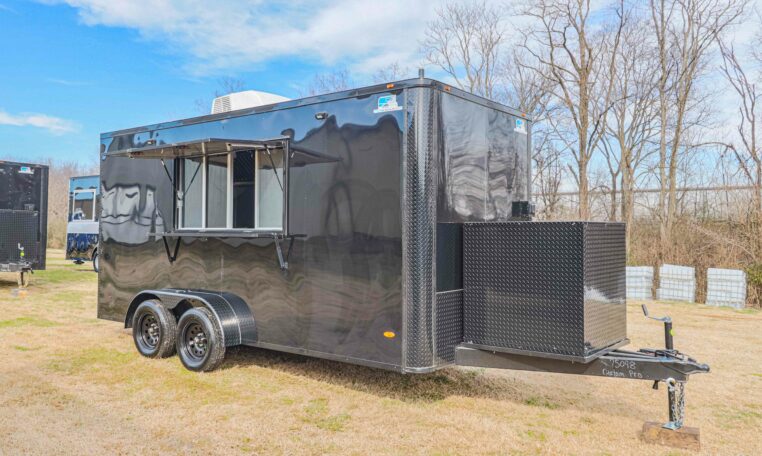7×16 Black-Out Trailer - Custom Food Trailer for sale