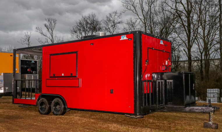 8.5×22 Red Blackout BBQ Trailer(8.5×22PRBO540) - Custom Food Trailer for sale