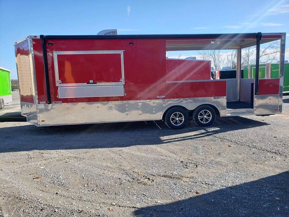 8.5' x 24' Red Porch Food BBQ Concession trailer thumbnail 10