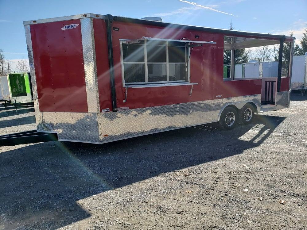 8.5' x 24' Red Porch Food BBQ Concession trailer thumbnail 14