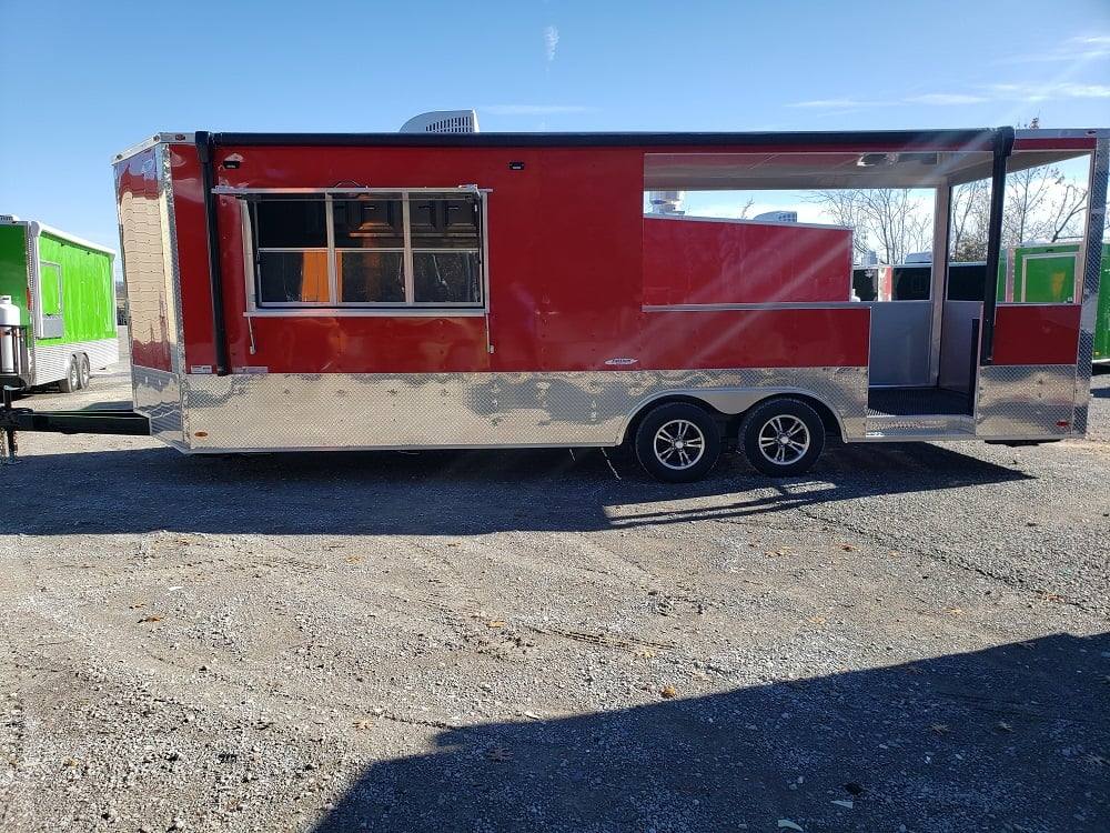 8.5' x 24' Red Porch Food BBQ Concession trailer thumbnail 18