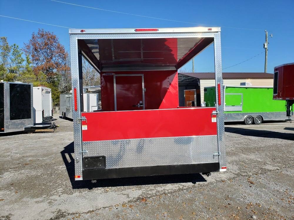 8.5' x 24' Red Porch Food BBQ Concession trailer thumbnail 2