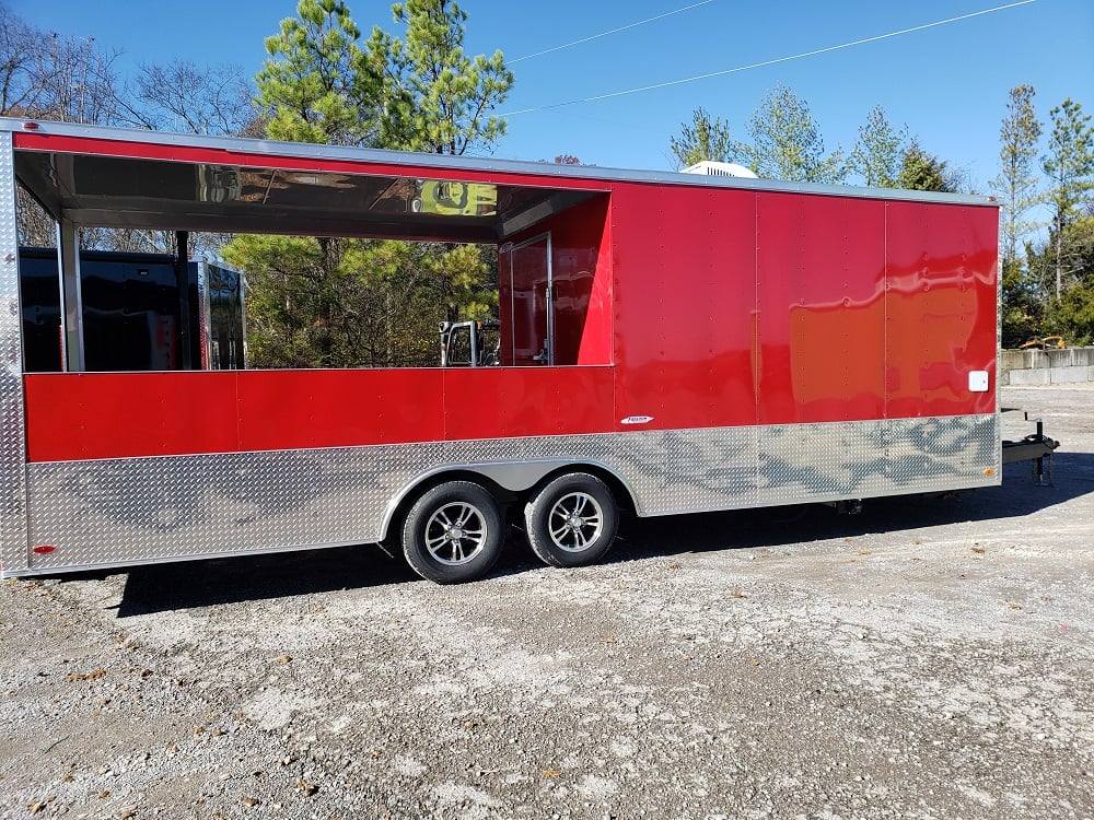 8.5' x 24' Red Porch Food BBQ Concession trailer thumbnail 5
