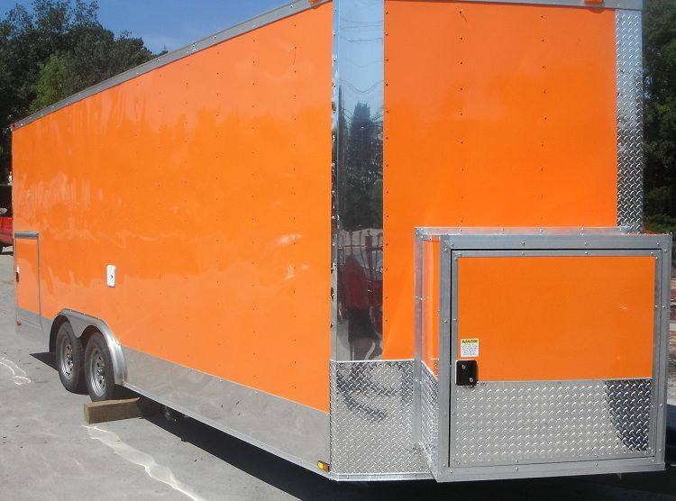 NEW 8.5' x 20' Orange Ice Cream Trailer / Smoothie / Yogurt Concession Trailer thumbnail 8