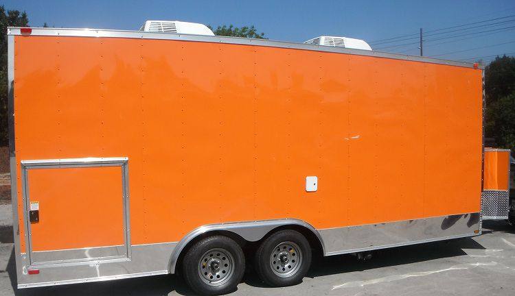 NEW 8.5' x 20' Orange Ice Cream Trailer / Smoothie / Yogurt Concession Trailer thumbnail 6