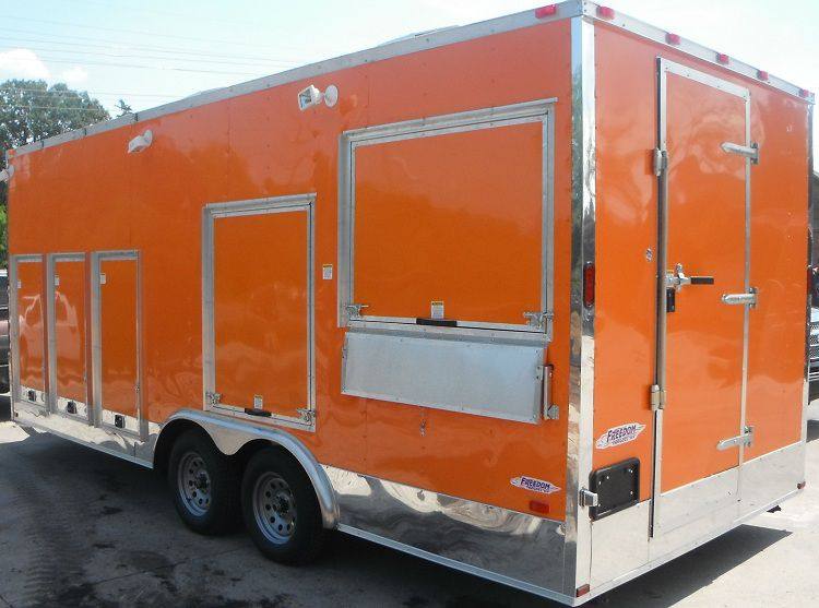 NEW 8.5' x 20' Orange Ice Cream Trailer / Smoothie / Yogurt Concession Trailer thumbnail 4