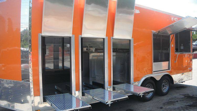 NEW 8.5' x 20' Orange Ice Cream Trailer / Smoothie / Yogurt Concession Trailer thumbnail 3