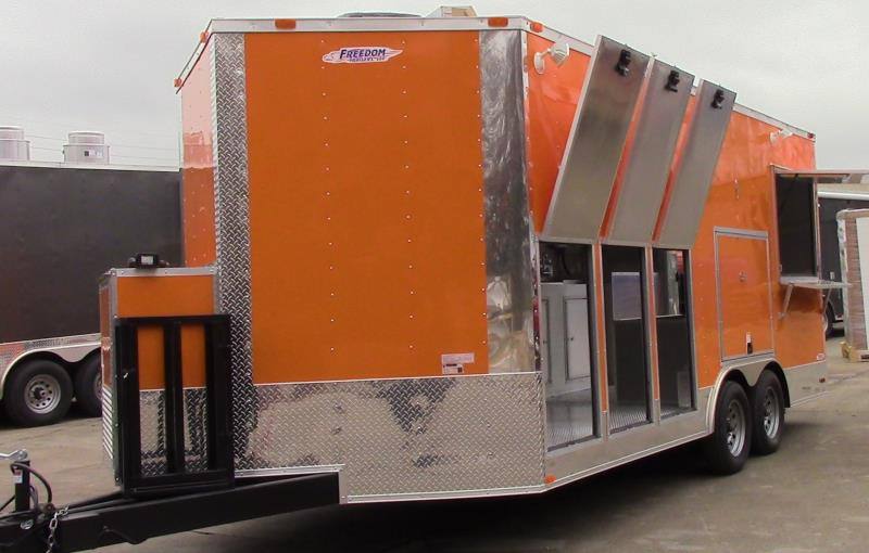8.5' x 18' Orange Ice Cream Concession Trailer - Ice Cream Trailer for sale