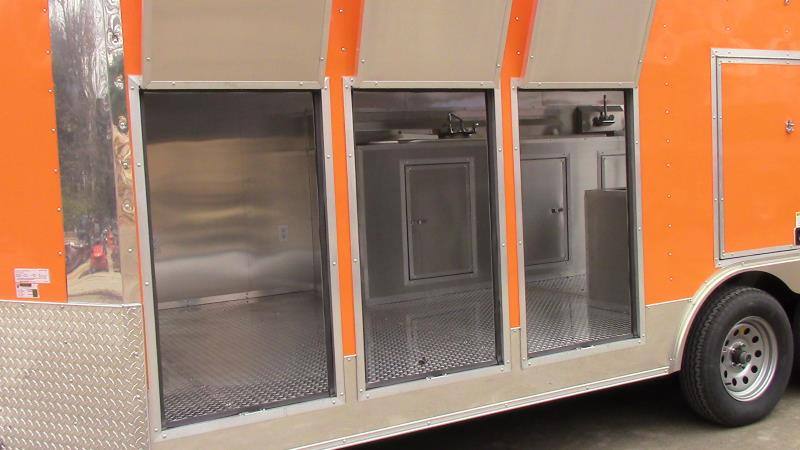 8.5' x 18' Orange Ice Cream Concession Trailer thumbnail 8