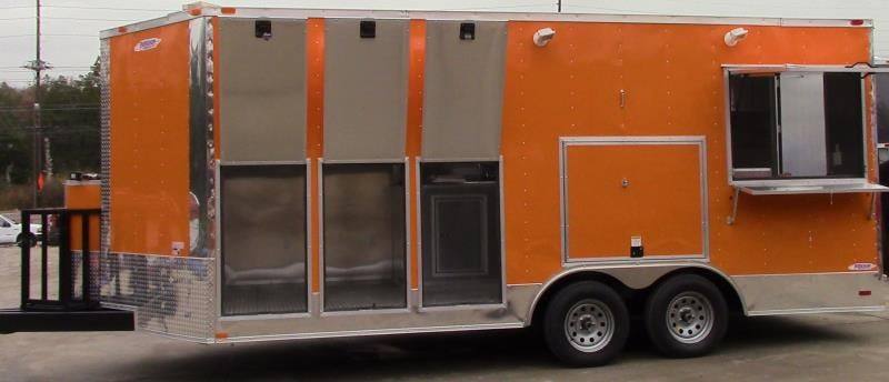 8.5' x 18' Orange Ice Cream Concession Trailer thumbnail 4