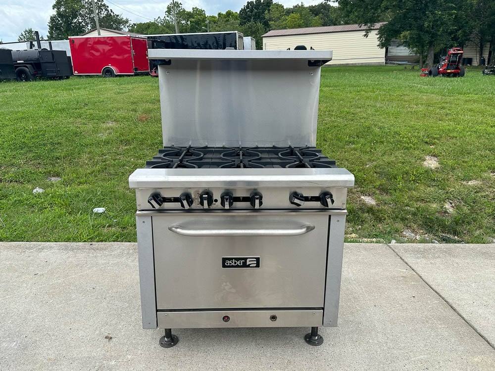 Model: Asber AER-6-36-NG 36" 6-Burner Natural Gas Restaurant Range w/ Oven thumbnail 12