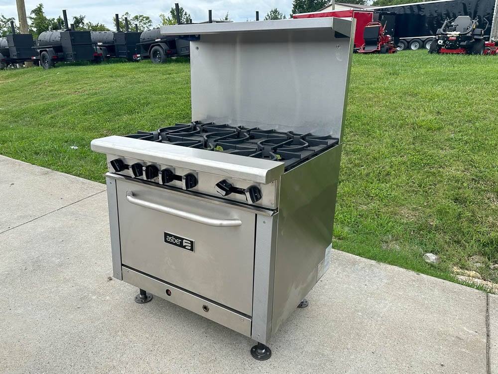 Model: Asber AER-6-36-NG 36" 6-Burner Natural Gas Restaurant Range w/ Oven - Appliances for sale