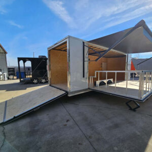 Model: 8.5' x 24' White Stage & Event Marketing Concession Trailer