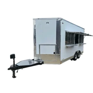 8.5' x 16' White Ice Cream & Beverage Concession Trailer – Food Event Catering