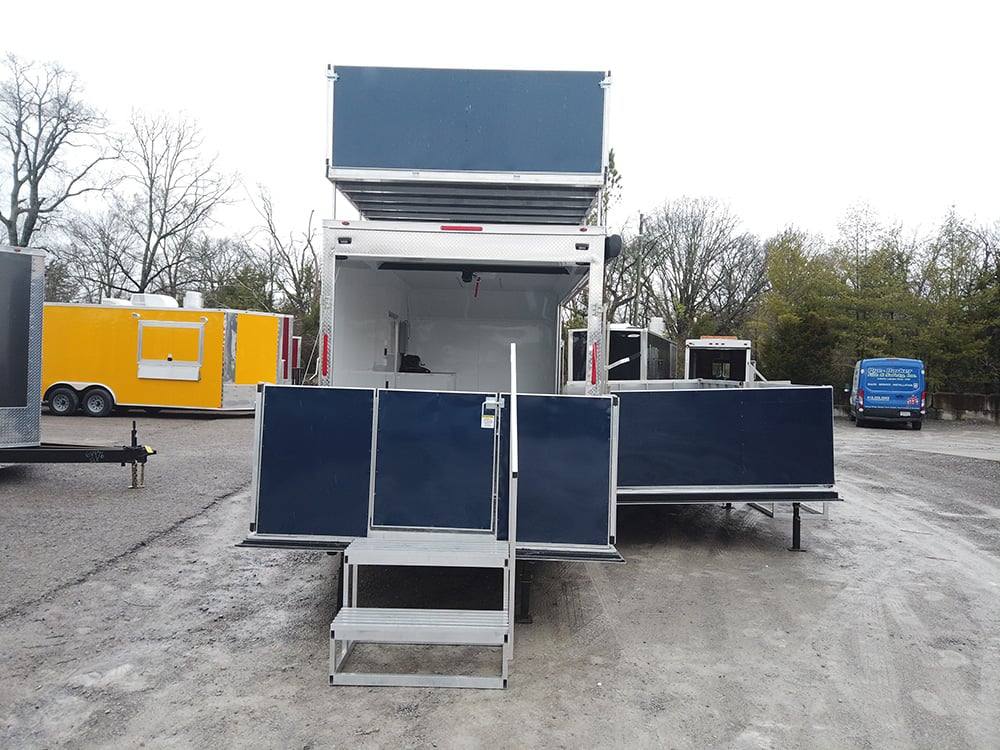 8.5' x 19' Indigo Blue Mobile Stage Event Trailer - Image 9