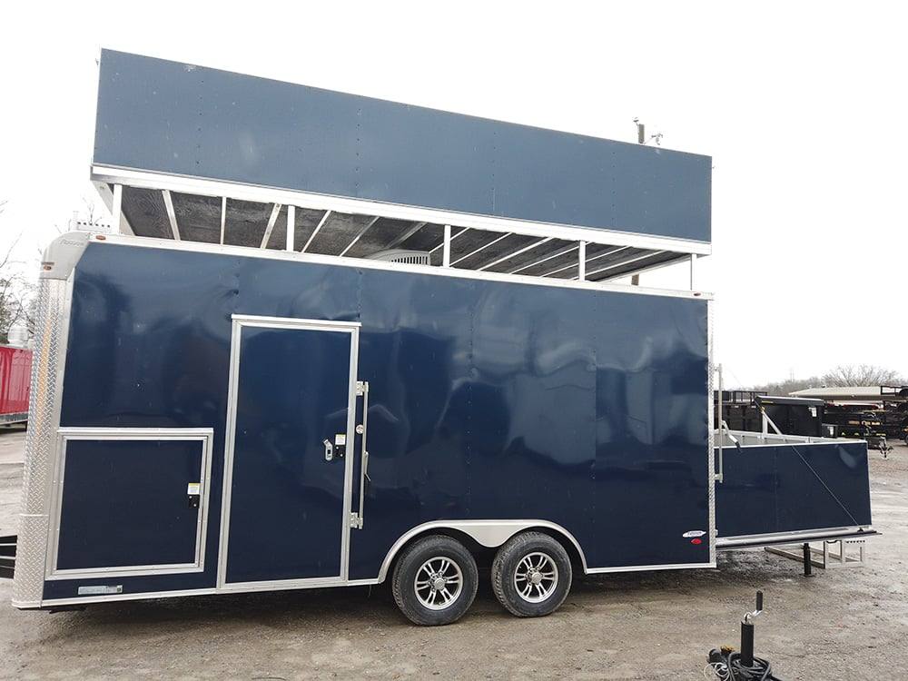 8.5' x 19' Indigo Blue Mobile Stage Event Trailer - Image 12