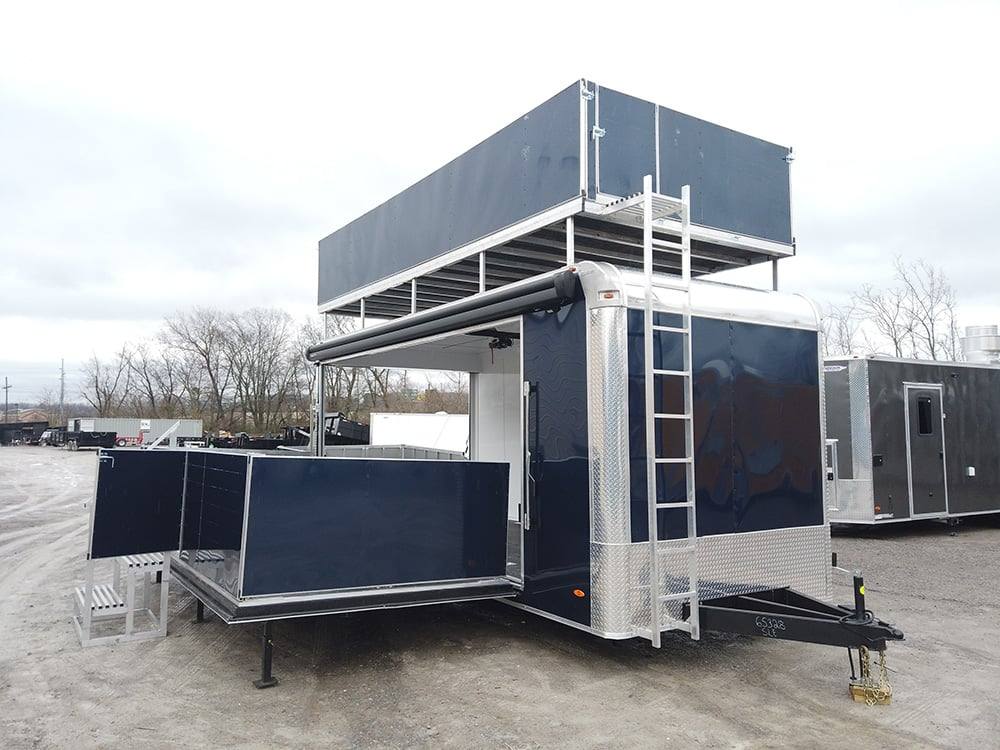 8.5' x 19' Indigo Blue Mobile Stage Event Trailer