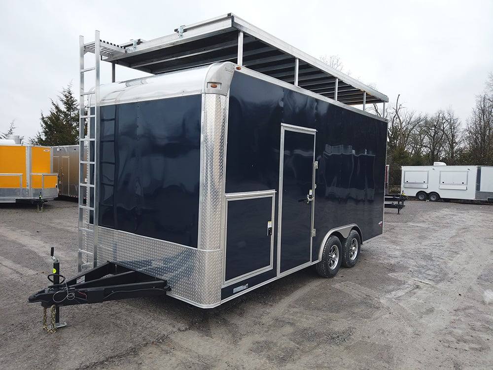 8.5' x 19' Indigo Blue Mobile Stage Event Trailer - Image 11