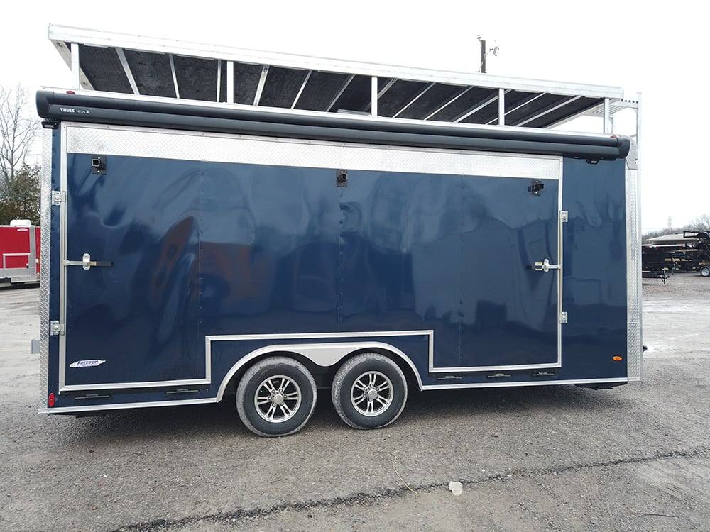 8.5' x 19' Indigo Blue Mobile Stage Event Trailer - Image 2
