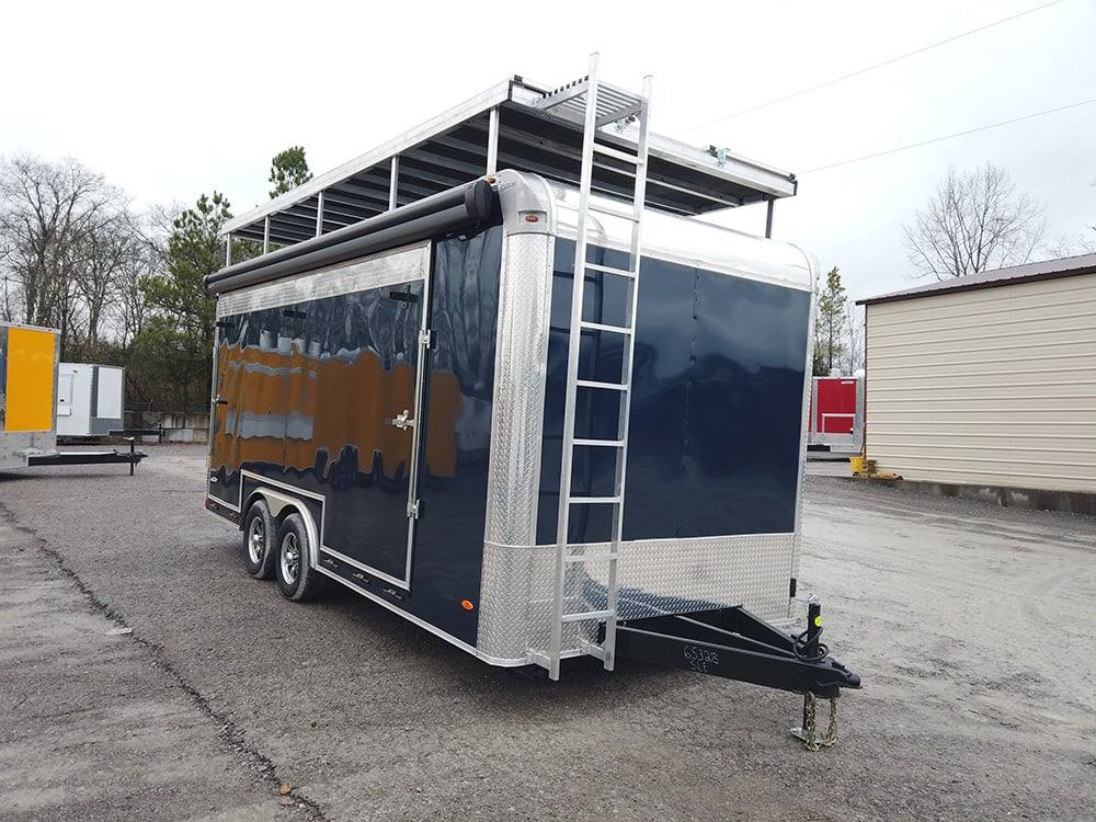8.5' x 19' Indigo Blue Mobile Stage Event Trailer - Image 8