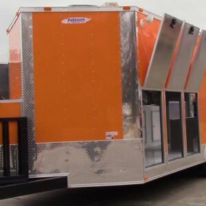 8.5' x 18' Concession Food Trailer – Orange Ice Cream Yogurt