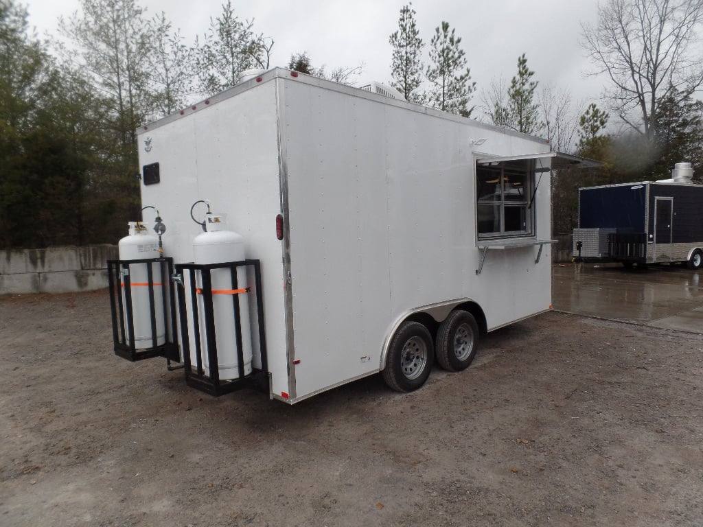 8.5’ x 16’ White Concession Food Trailer With Appliances
