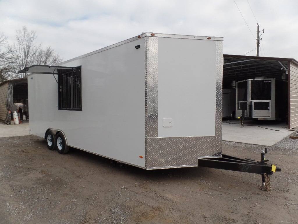 8.5' x 24' White Coffee Concession Food Trailer - Image 4
