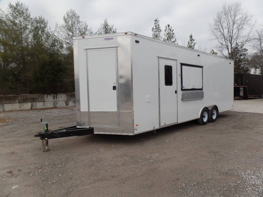 8.5’ x 24’ White Coffee Concession Food Trailer